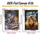 2 Pack Diamond Painting Kits for Adutls and Kids, Full Drill Round Rhinestone Paint with Diamonds,Cross Stitch Embroidery Art Perfect for Relaxation and Home Wall Decor (School of Magic, 2 Pack)