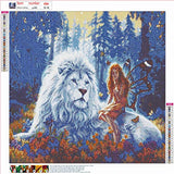 5D Diamond Painting Digital kit, Complete Round Diamond Art, Very Suitable for Relaxation and Home Wall Decoration (Lion and Elf, 12x16in)