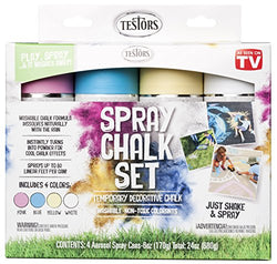 Testors 306006 Spray Chalk, 4 Color Kit Assorted