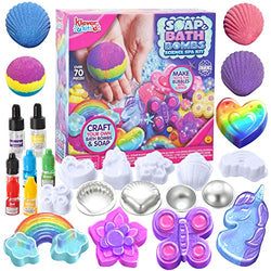 JOYIN Bath Bomb, Soap Making Kit for Kids, 2-in-1 Spa STEM Science Kits, DIY Make Your Own Bath Bombs & Soap, Spa Kit for Girls, Gift for Toddler Girl, Birthday Present