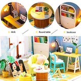 Dollhouse Miniature with Furniture,DIY 3D Wooden Doll House Kit Warm Home den Style Plus Dust Cover and Music Movement,1:24 Scale Creative Room Idea Best Gift for Children Friend Lover S903