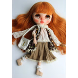MonkeyJack Sweet Doll Girl Princess Bowknot Shirt w/Lace & Long Dress Outfit for 12'' Blythe Dolls Costume ACCS