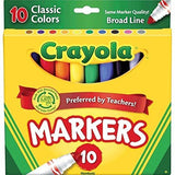 Crayola Classic Colors Broad Line Markers,10 Count ( Case of 24 )