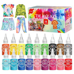 Tie Dye Kit, 18 Colors DIY Fabric Dye Sets for Kids & Adults, Fashion Tye Dye Kits, DIY Gift, Textile, T-Shirt, Canvas for School Group Activities Party Supplies