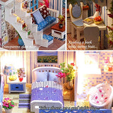 CONTINUELOVE DIY Miniature Dollhouse Kit with Furniture, Led Lights and Dust Cover - Assembled Building Model - 1:24 Scale DIY Dollhouse Kit - Simple and Easy to Install - Toys for Kids Children Gift