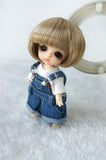 JD256 3-4inch 10-11CM Short BOBO Doll Wigs Synthetic Mohair 1/12 Lati White BJD Hair 3 Colors Available (Lt Brown)
