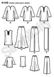 Simplicity Easy-to-Sew 4149 Skirt, Pants, Tunic Top and Scarf Sewing Pattern for Women Sizes 10-18