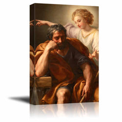 wall26 - The Dream of St. Joseph by Anton Raphael Mengs - Canvas Print Wall Art Famous Oil Painting Reproduction - 24" x 36"