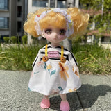 1/8 6.3 Inch Doll 13 Movable Joints Dress Up Cartoon Comic Eye with Clothes Toys Dolls