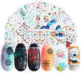 Christmas Nail Art Stickers Snowflakes Nail Art Decals Winter Water Transfer Nail Art Supplies Xmas Snowflakes Snowman Santa Design Nail Art Decorations for Adults Women Manicure Accessories 30 Sheets