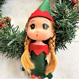 Toddler Elf Doll for Christmas - Mini Holiday Kid Elves - Cute Full Body Real Elfs - Boy - Girl (Green w/Light Braids)