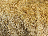 Faux Fur Long Pile MONGOLIAN SHEEP LIGHT CAMEL Fabric / 64"W / Sold By the yard