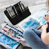 Professional Artist Paint Brushes for Acrylic Painting, Watercolor and Gouache – Painting Brush Set – Acrylic and Watercolor Brushes (Deep Sea Blue)…