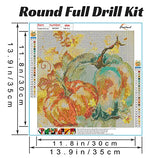 Pumpkins Diamond Painting Kits,Fall Diamond Art Kit for Adults Full Round Drill,Paint with Diamond for Gift,Wall Decor