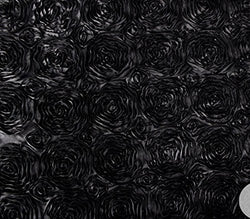 Wedding Rosette Satin Fabric 54" Wide Sold By The Yard (BLACK)