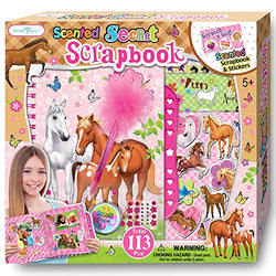 SMITCO Horse Gifts for Girls - Scrapbook Craft Kit for Kids 5 to 10 Years Old - Hardback Secret Set with Passcode Lock to Keep Her Secrets Safe, Stickers, Jewels, Tape and Pen in Horses Theme