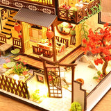 Miniature Dollhouse DIY Kit,Furniture House Lotus Pond Moonlight Architecture Handmade Entertainment Wooden Dollhouse Model Kit for Adult,Child,Home Decoration,Birthday Creative Gift,DIY Toys