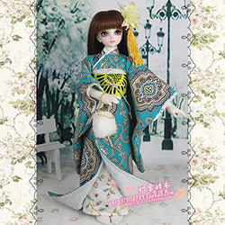 BJD Doll Clothes Japanese Kimono Bronzing Cherry Blossom Set for SD BB Girl Ball Jointed Dolls,D