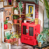 Rolife Miniature DIY Miniature Dollhouse with Furniture Set with LED,Tiny Building House Kit,Wooden Greenhouse Kits,Best Gift for Kids(Emily's Flower Shop)