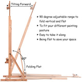 TANGKULA H-Frame Easel Wooden Height and Angle Adjustable Foldable Tilting Floor Studio Artist Easel Painting, Sketching, Display