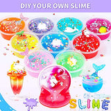 Slime Kit, Slime Kits for Girls Boys, Theefun 108Pcs Slime Making Kits Slime Supplies Include 20 Crystal Slime, 4 Clay, 48 Glitter Powder, Unicorn Slime Charms, DIY Toys Gifts for Kids Age 3+ Year Old