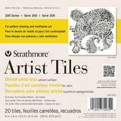 Strathmore 300 Series Bristol Artist Tiles, Vellum 4"x4", 20 Sheets