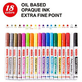ZEYAR Paint Markers, Expert of rock painting, Extra Fine Point,18 colors, oil-based, Permanent & Waterproof ink, Works on Rock, Wood, Glass, Metal and Ceramic and Almost All Surfaces