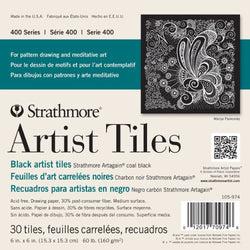 Strathmore STR-105-974 30 Sheet Artist Tiles Coal Black Pad, 6 by 6"