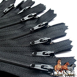 YKK Zipper, 7", #3 For Skirt & Dress, Closed Bottom ~ 580 Black (12 Zippers / Pack)