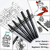 Calligraphy Brush Pens, Hand Lettering Pens, 12 Size Soft and Hard Tip Marker Pens for Artist Sketch, Technical, Beginners Writing and Drawing