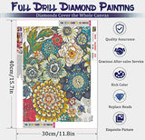Flower Diamond Painting Kits for Adults, 5D Bright Boho Diamond Art Kits for Adults Beginner, Full Drill DIY Crafts for Adults Home Wall Decor Diamond Dots Paint by Numbers for Adults [11.8x15.7inch]