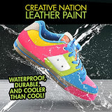 12-Pack Leather Paint for Sneakers & Leather Accessories - Premium Acrylic Shoe Paint Kit for Bags, Purses & More - Waterproof, Flexible, Long-Lasting Paints by Creative Nation, 0.95 Oz.