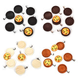 DROLE 20Pcs Wooden Pendant Trays Round Pendant Cabochon Bases Craft Bezels for DIY Jewelry Gift Making Cabochon Findings Fit 25mm Glass Dome Tiles Multicolored