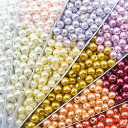 TOAOB 1000 Piece 4mm Tiny Satin Luster Round Glass Pearl Bead Loose Beads Multi Colors Wholesale