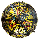 10" H Stained Glass Mini Dragonfly Table Lamp w/ Mosaic Base