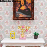 Odoria 1/12 Miniature Victorian Rotary Telephone Dollhouse Decoration Accessories, Pink