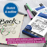 Faber-Castell Pitt Artist Pen Hand Lettering For Beginners Set - Hand Lettering 101 with 7 Pitt Lettering Pens