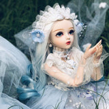 Y&D BJD Doll 1/3 Long Hair Lovely Exquisite SD Dolls Full Set Joint SD Dolls DIY Toy Children Birthday Gift Full Set + Makeup + Accessories,C