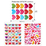 Love Heart Stickers, 60 Sheets Colorful Heart Decorative Stickers for Valentine's Day, Anniversaries, Wedding