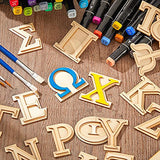 24 Pieces Double Layer Wood Greek Letter 2 Inch Greek Letter Wooden Greek Alphabet Craft for DIY Painting Crafts Holiday Party Home Decoration
