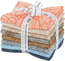Carolyn Friedlander Polk Linen Fat Quarter Bundle 8 Precut Cotton Fabric Quilting FQs Assortment