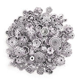 160-210pcs Bali Style Jewelry Making Metal Bead Caps Deluxe New Mix, 100 Gram,Tibetan Silver