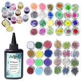 100ml UV Epoxy Resin Crystal Clear Transparent + 60 Decorations Including Glitter, Sequin, Dried Flowers, Coral Flowers & Colorful glassine