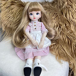 SISON BENNE BJD Dolls 1/6 Mechanical Joint Dolls 33cm 13 Inch Doll DIY Fashion Dolls with Face Makeup Eyes Wig Shoes Clothes, for Girls (5#)