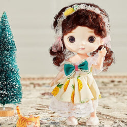 Mini 6.3 Inch Doll 13 Movable Joints 1/8 Multi-Color Eyeball Doll and Clothes Can Dress Up Girls Toys Birthday Gifts