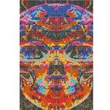 MXJSUA DIY 5D Diamond Painting by Number Kits Full Drill Rhinestone Pictures Arts Craft Home Wall Decor Colored Skull 12x16inch