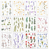240 Pieces Transparent Small Flower Stickers for Scrapbooking PET Vintage Plants Stickers Clear Flower Decorative Waterproof DIY for Scrapbook, Journal, Album, Laptop, Card Making (Flower, Leaves)