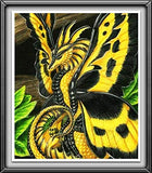 DIY Handwork Store 5D Yellow Dragon Diamond Painting Kits for Adults Kids Full Round with AB Drills Cross Stitch Mosaic Making Arts Crafts Handcrafts Home Decor(13.78''x 15.75'')