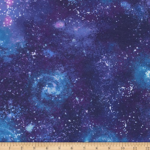Robert Kaufman Laguna Jersey Knit Prints Astral Space Galaxy Fabric by The Yard