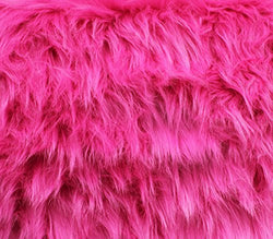 Faux Fur Fabric Long Pile Monkey Shaggy FUCHSIA / 60" Wide / Sold by the yard